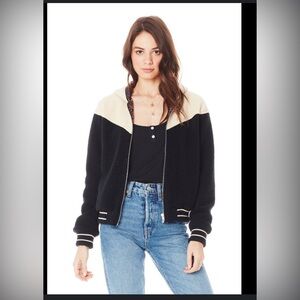 SaltWater Luxe Bomber Jacket (cream and black)-Medium